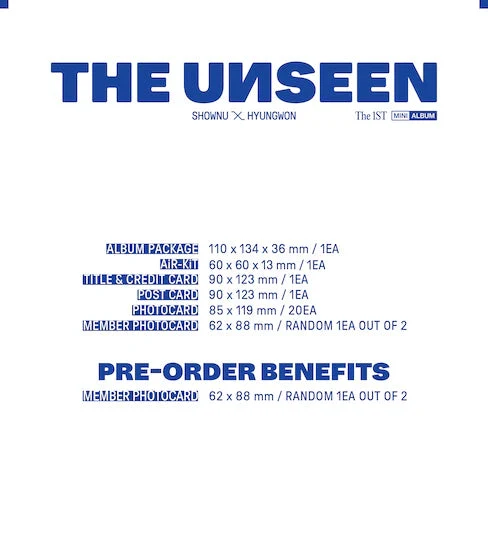 SHOWNU X HYUNGWON (MONSTA X) - THE UNSEEN (KIT VER.)
