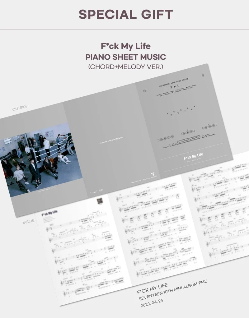 SEVENTEEN - PIANO SHEET MUSIC