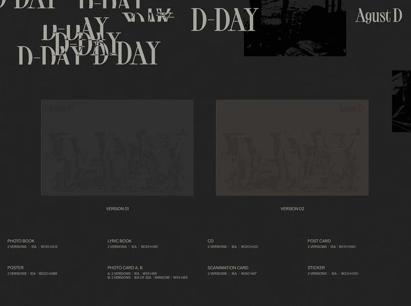 BTS SUGA (AGUST D) - D-DAY (1ST SOLO ALBUM)