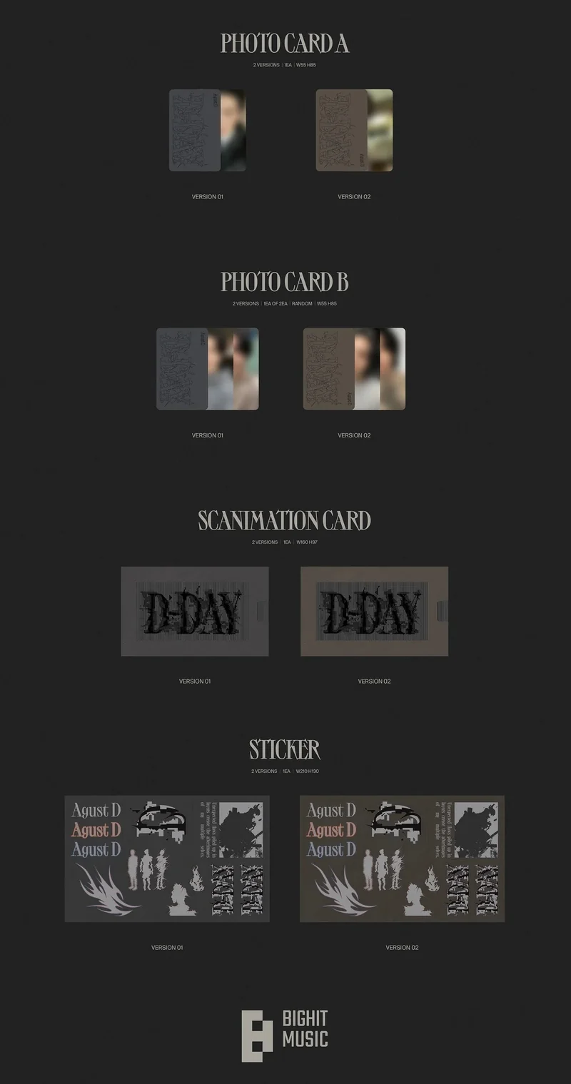 BTS SUGA (AGUST D) - D-DAY (1ST SOLO ALBUM)