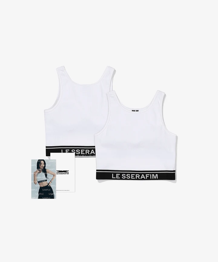 [LE SSERAFIM] 2023 S/S Pop Up : Cotton Bra Top (White)