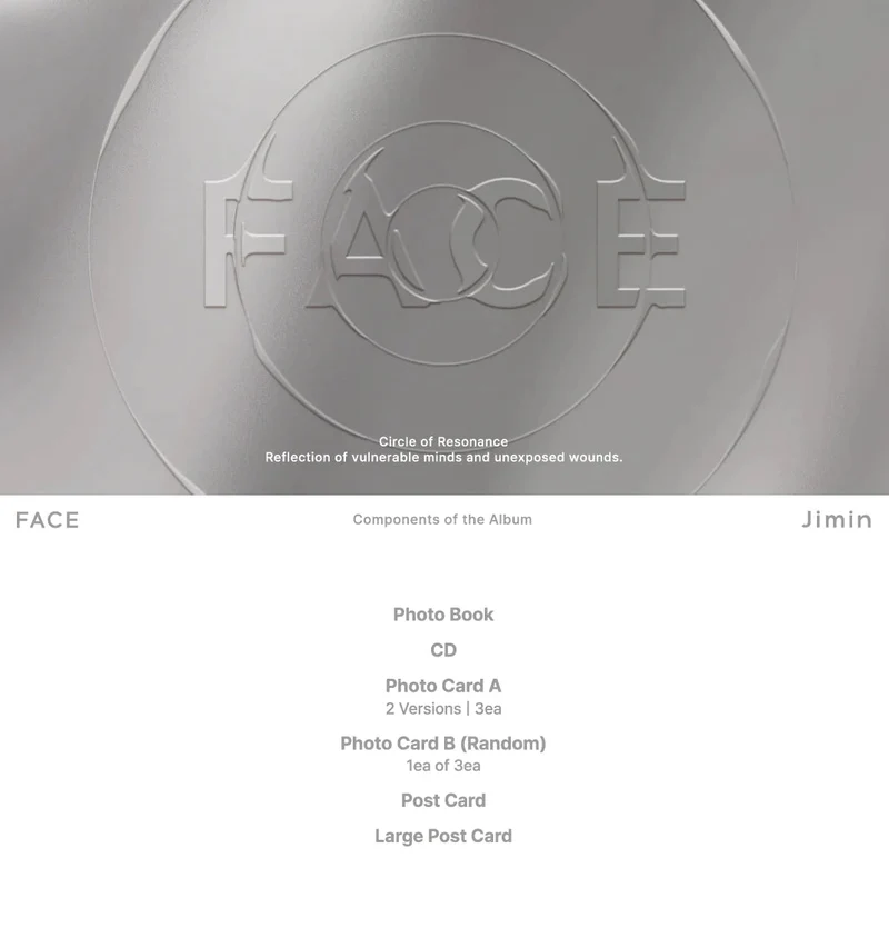 BTS JIMIN - FACE (1ST SOLO ALBUM) Standard Ver.