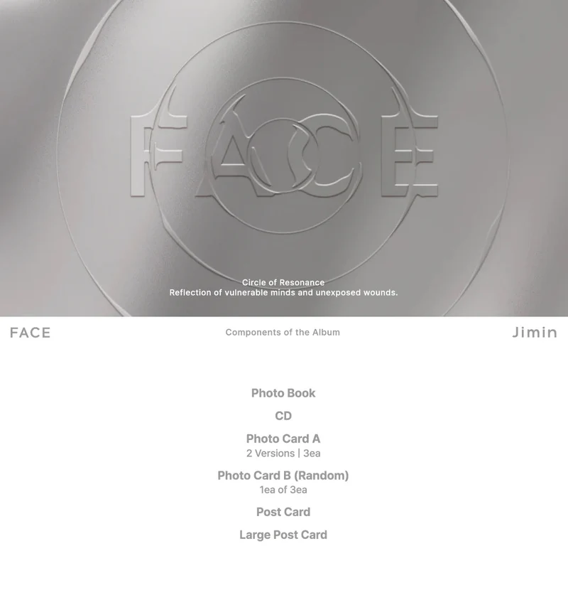 BTS JIMIN - FACE (1ST SOLO ALBUM) WEVERSE GIFT VER.