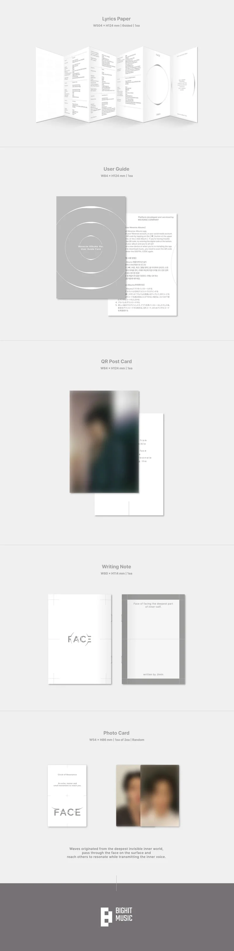 BTS JIMIN - FACE (1ST SOLO ALBUM) WEVERSE GIFT VER.
