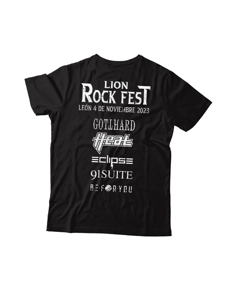 Lion Rock Fest - Camiseta Oficial Lion Rock Fest 2023 Negra