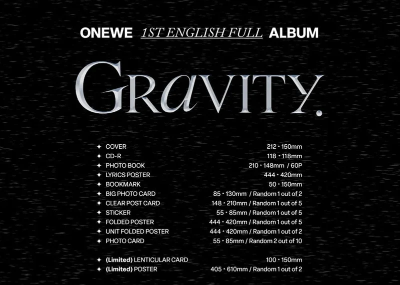 ONEWE - GRAVITY (1ST ENGLISH FULL ALBUM)