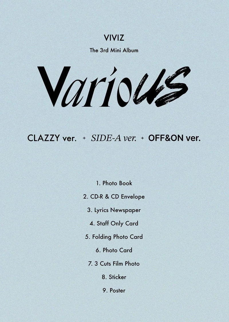 VIVIZ - VARIOUS (PHOTOBOOK VER.) 3RD MINI ALBUM