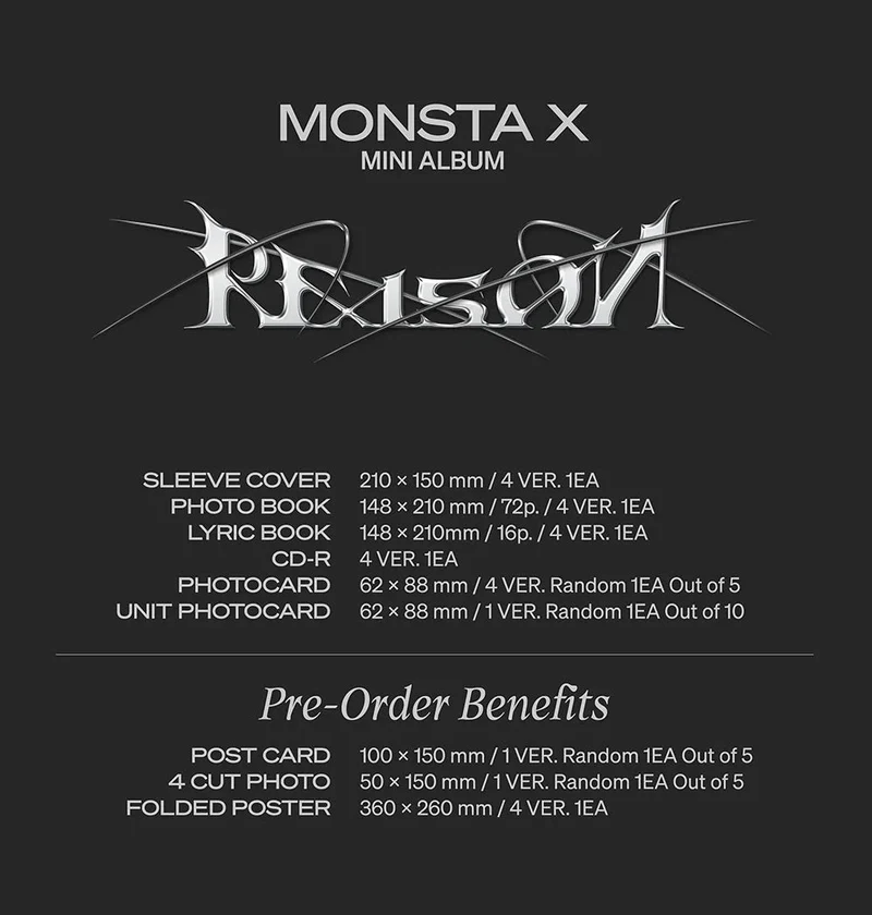 MONSTA X - REASON (12TH MINI ALBUM)