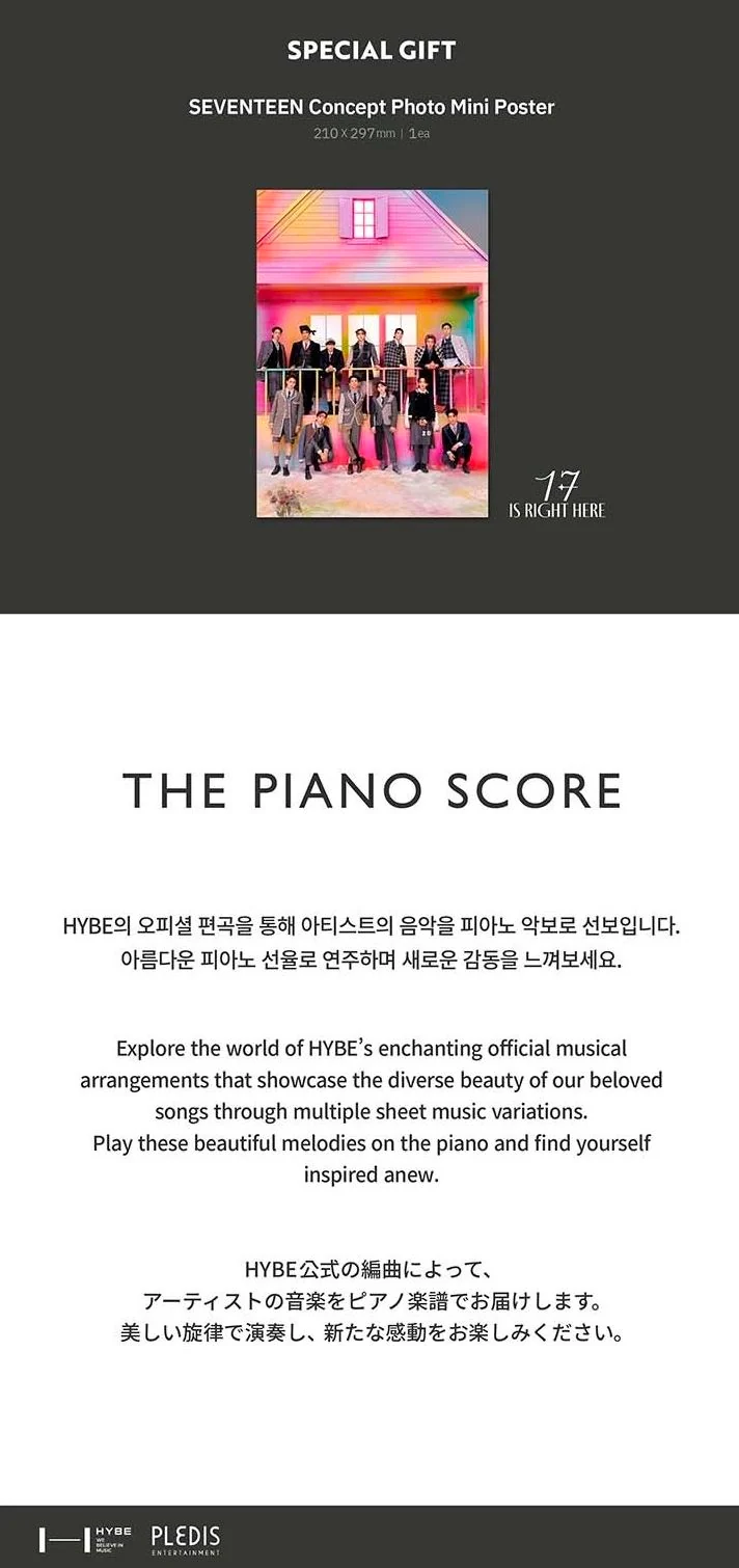 SEVENTEEN - THE PIANO SCORE : 17 IS RIGHT HERE
