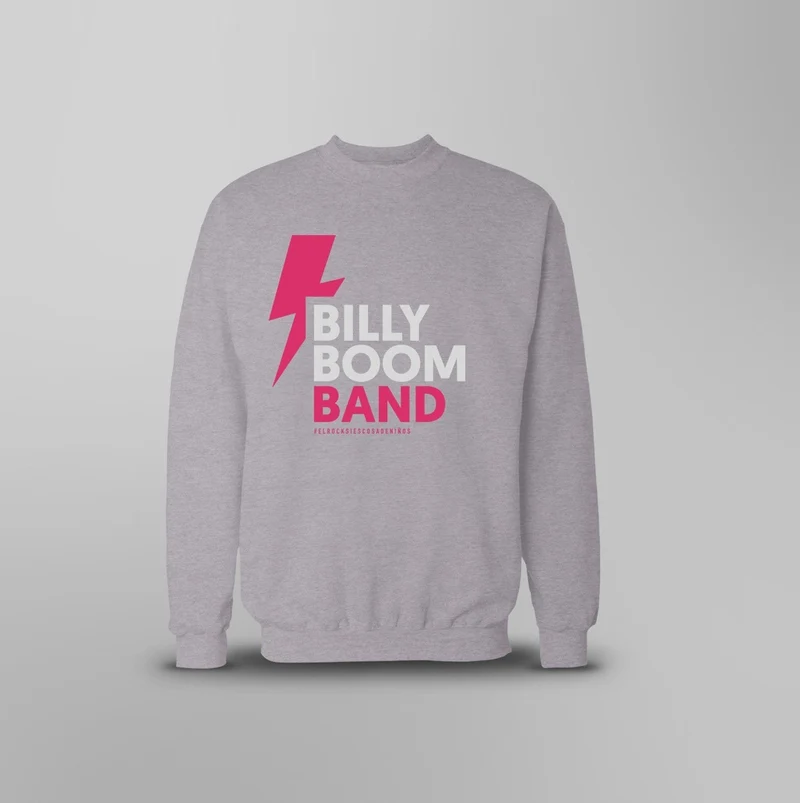 Billy Boom Band - Sudadera Rayo Gris