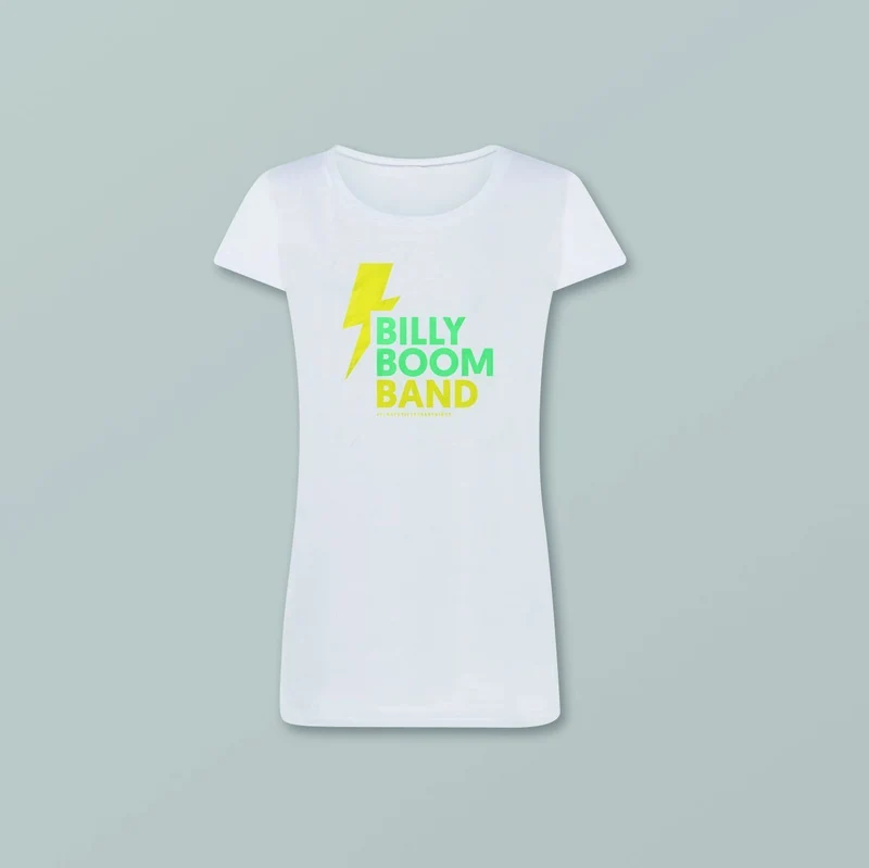 Billy Boom Band - Camiseta Rayo Blanca Mujer
