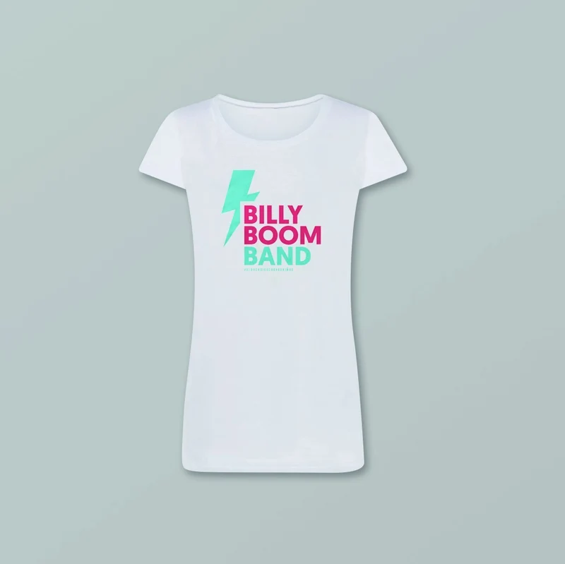 Billy Boom Band - Camiseta Rayo Blanca Mujer