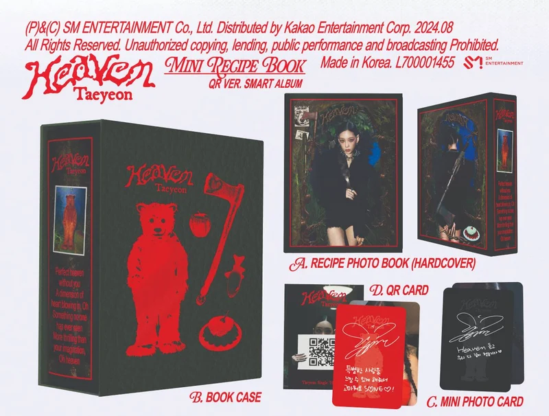 TAEYEON - HEAVEN (SINGLE ALBUM) MINI RECIPE BOOK QR VER. SMART ALBUM
