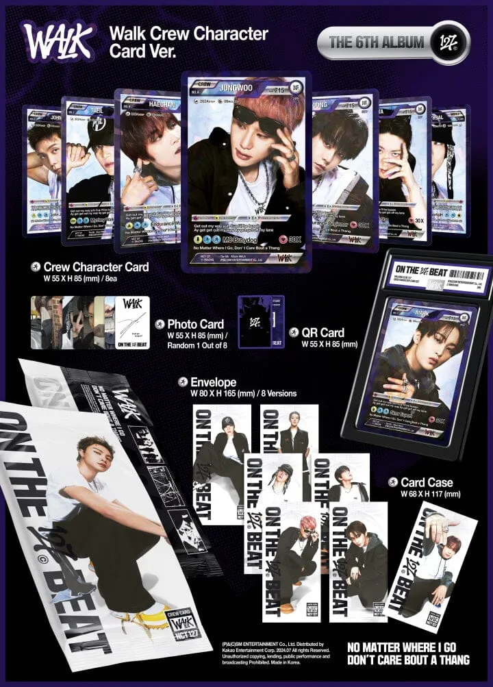 NCT 127 - WALK (THE 6TH ALBUM) WALK CREW CHARACTER CARD VER.