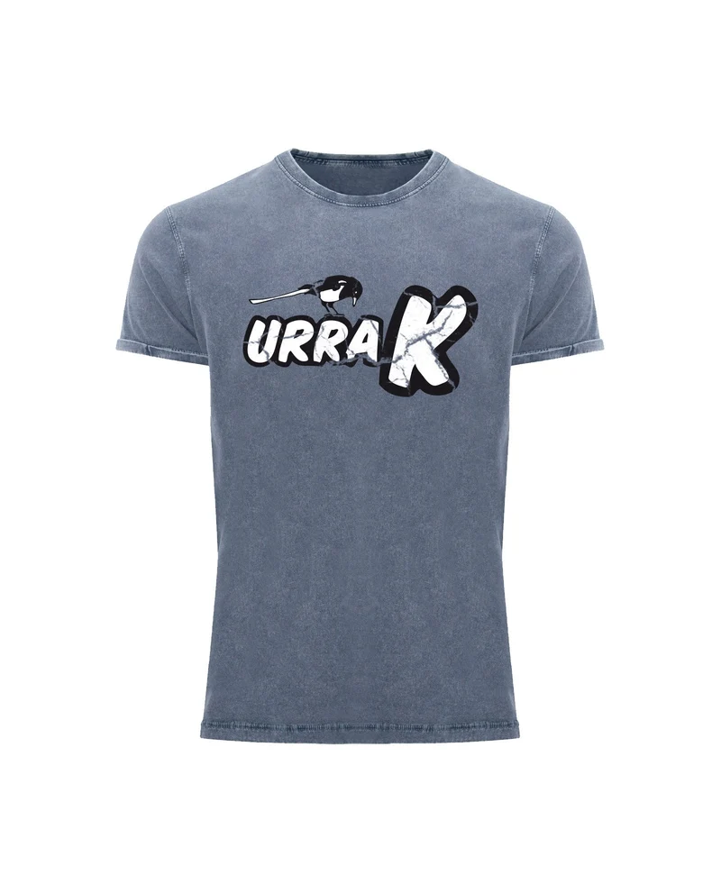 Camiseta Desgastada URRAK Logo - Azul
