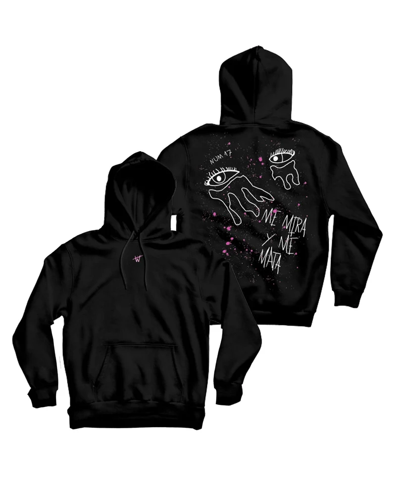 Miren - Sudadera Capucha Unisex "Ojos" Negra