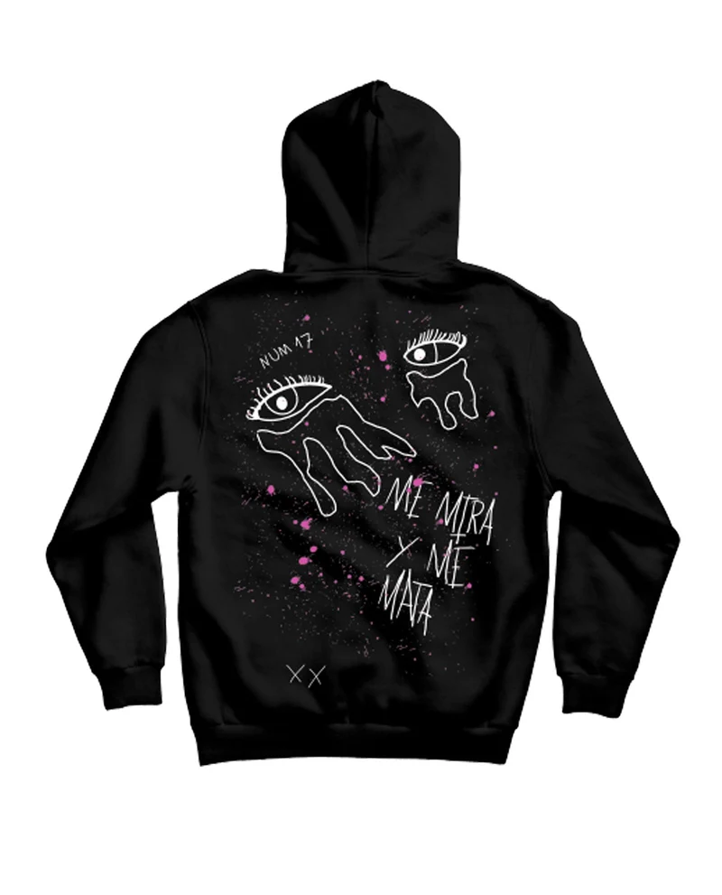 Miren - Sudadera Capucha Unisex "Ojos" Negra