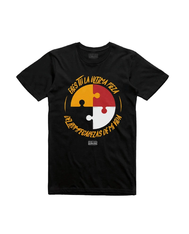 Fondo Flamenco - Camiseta "Rompecabezas" Negra