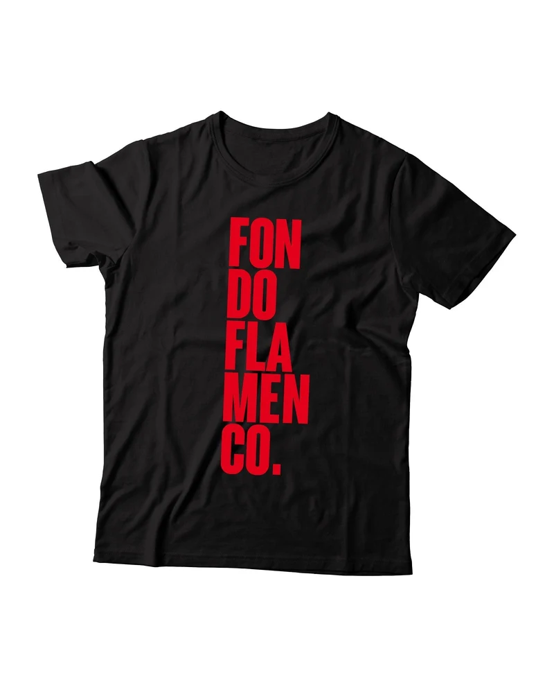 Fondo Flamenco - Camiseta "Logo Rojo" Negra