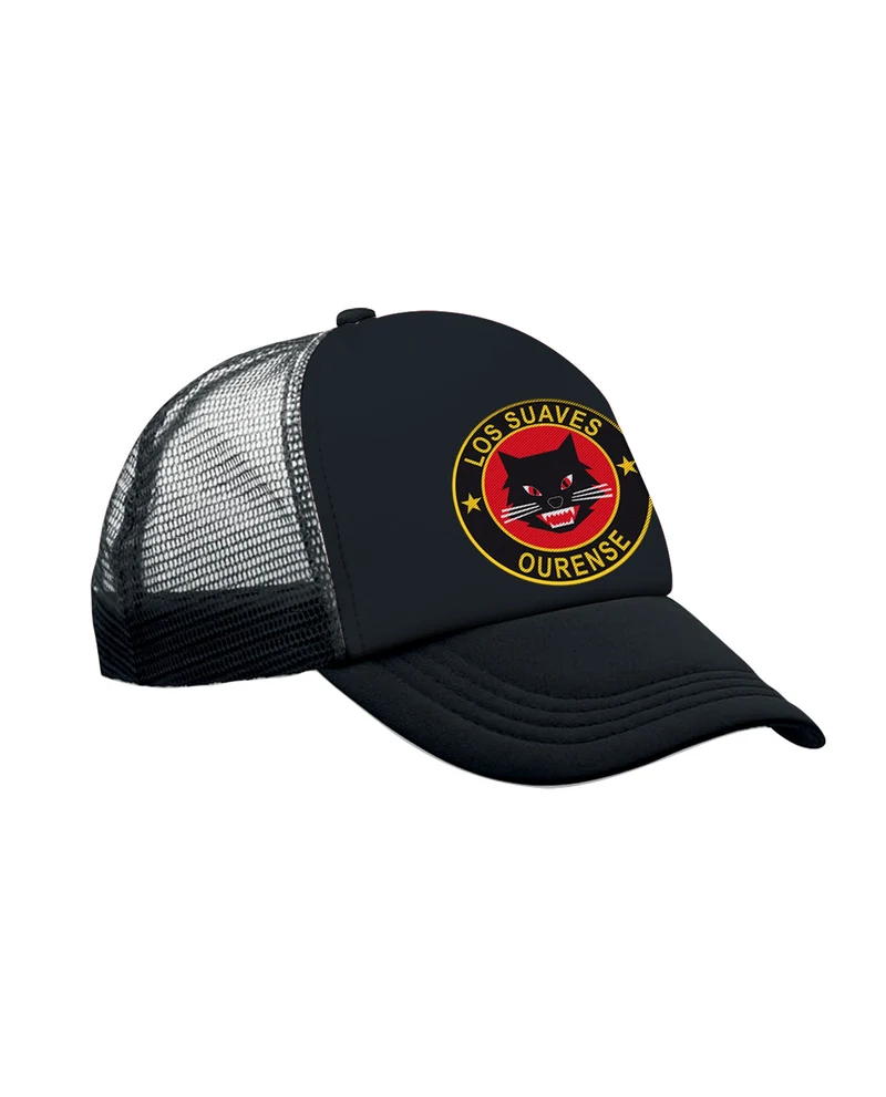Los Suaves - Gorra Trucker "Logo" Bordada Negra