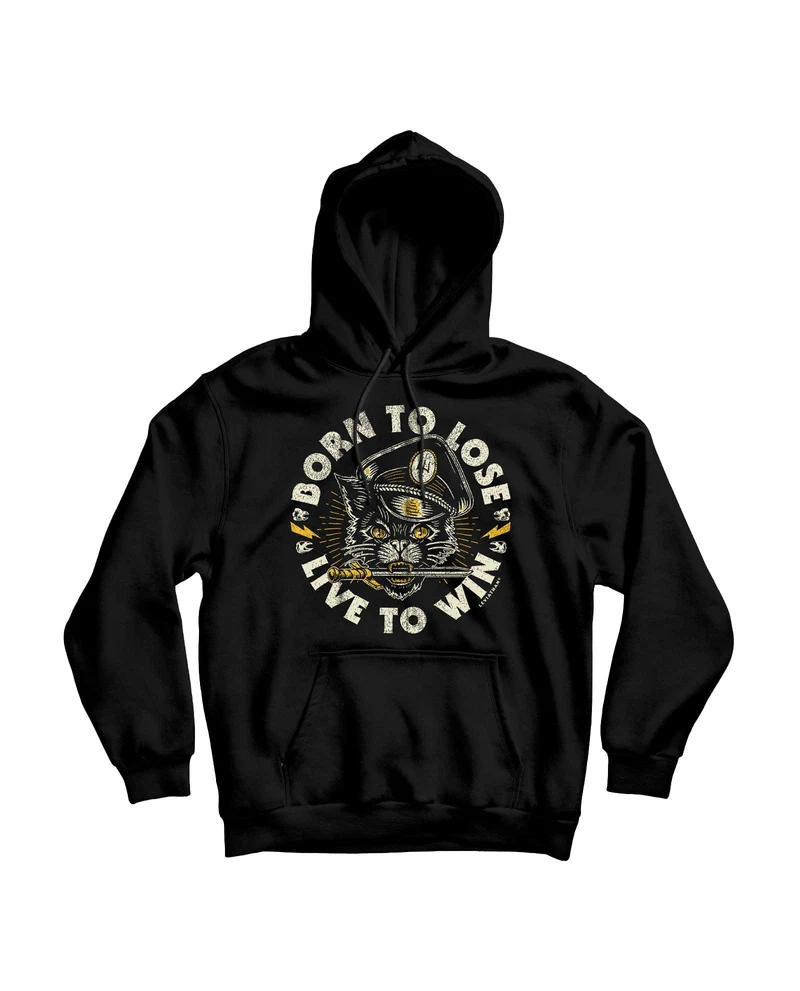 Sudadera Capucha Gato "Born To Lose, Live To Win" - Leviathan Co. x D2FY