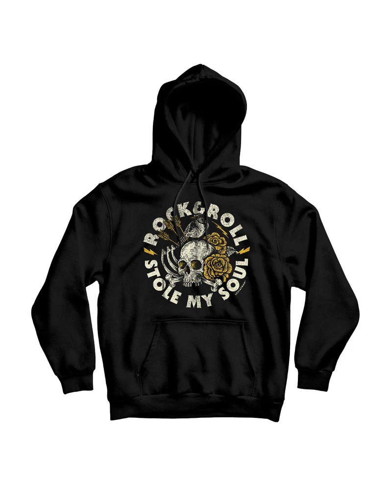 Leviathan Co. x D2fy - Sudadera Capucha Calavera "Rock & Roll Stole My Soul"