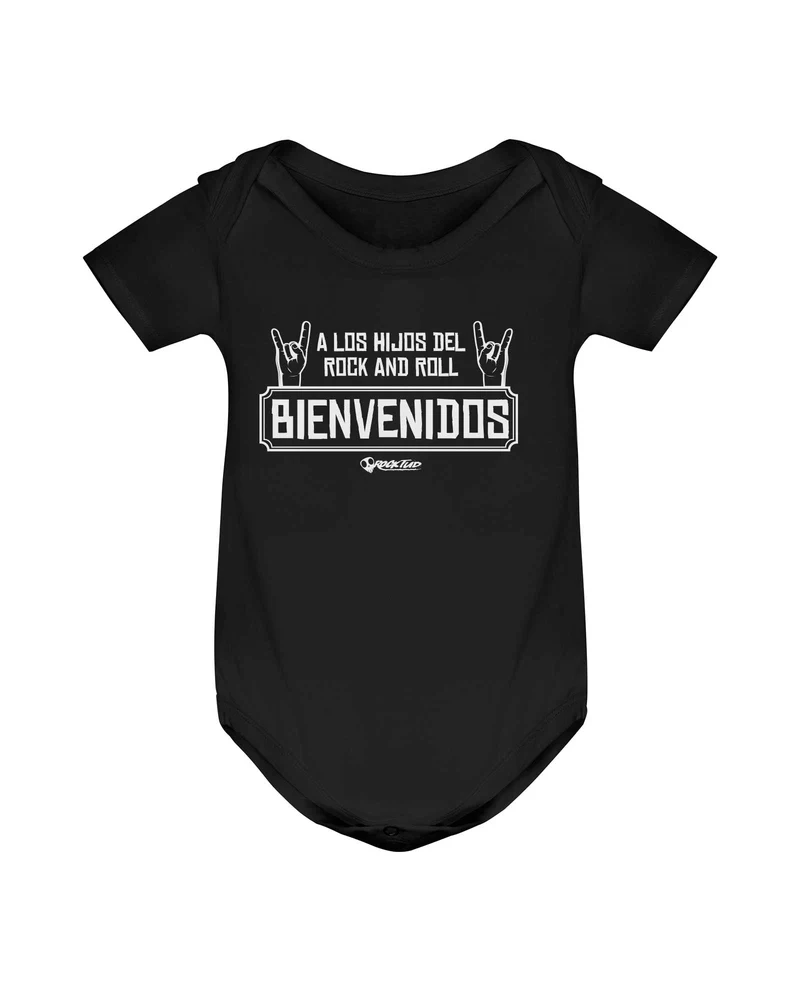 Rocktud - Body bebé "Bienvenidos" - Negro