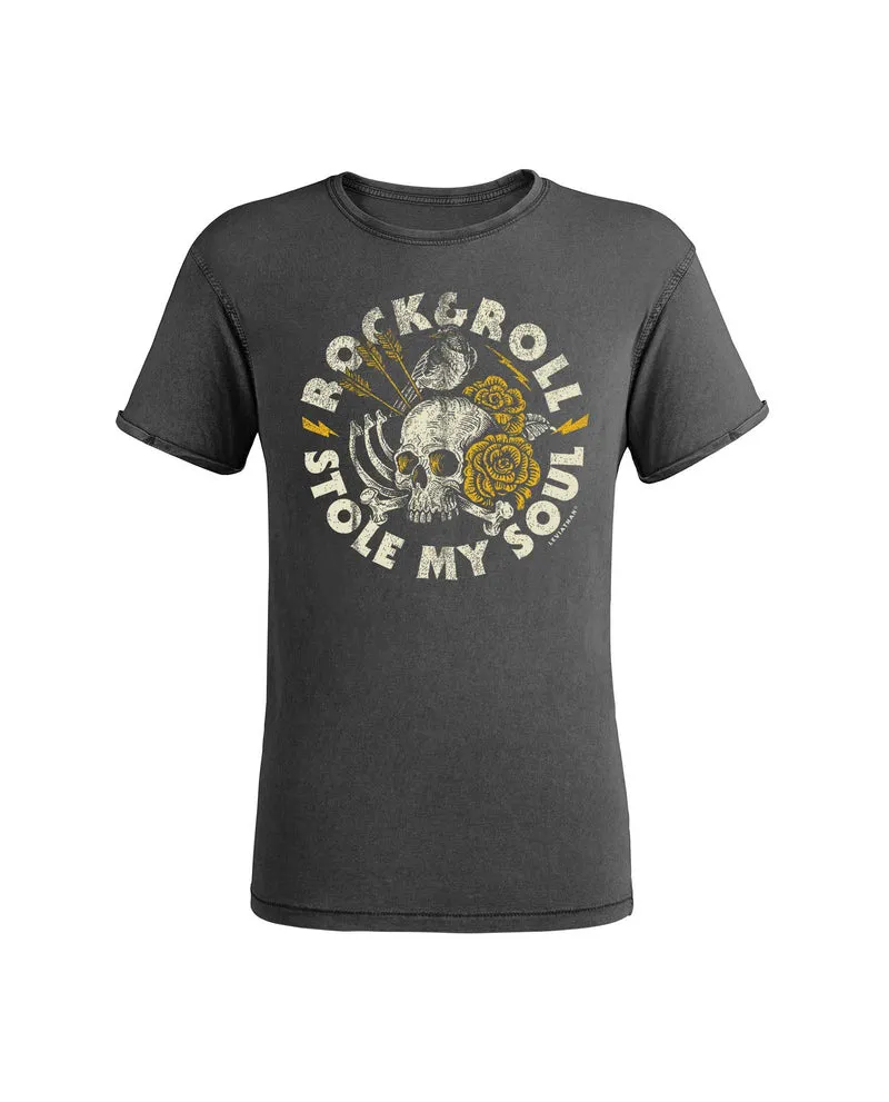 Leviathan Co. x D2fy - Camiseta Calavera "Rock & Roll Stole My Soul"