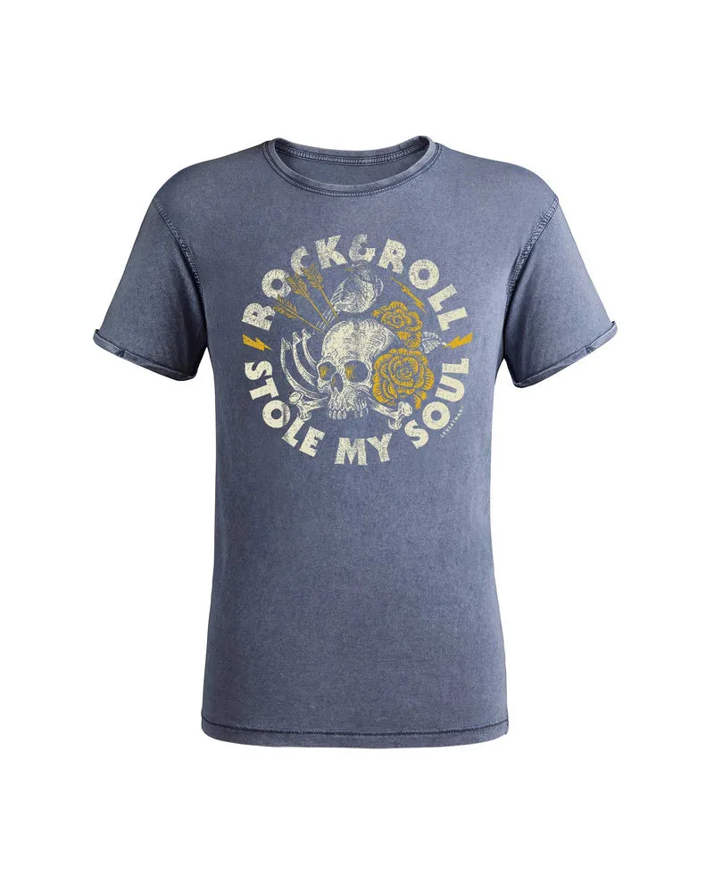 Leviathan Co. x D2fy - Camiseta Calavera "Rock & Roll Stole My Soul"
