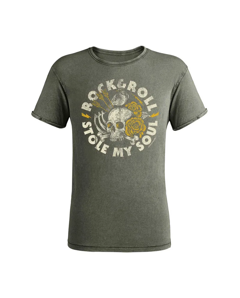 Leviathan Co. x D2fy - Camiseta Calavera "Rock & Roll Stole My Soul"