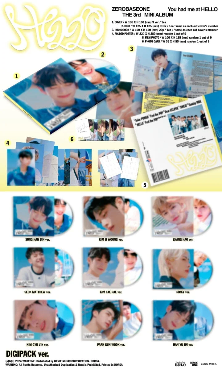 ZB1 - YOU HAD ME AT HELLO (THE 3RD MINI ALBUM) DIGIPACK VER.