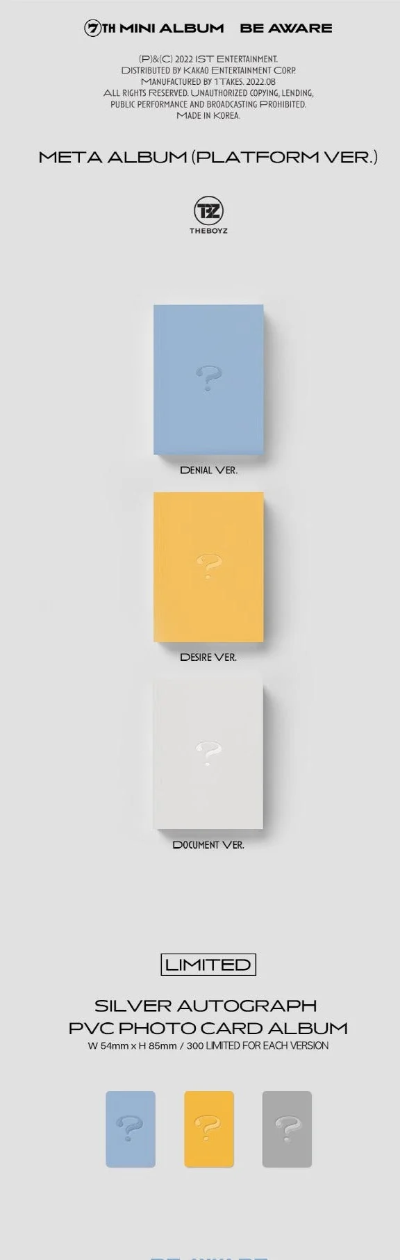 THE BOYZ - BE AWARE (7TH MINI ALBUM) META ALBUM (PLATFORM VER.)