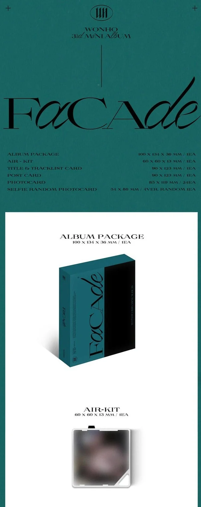 WONHO Mini Album Vol. 3 - FACADE (Kit Album)